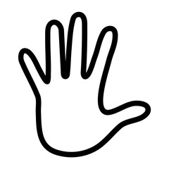 Left hand icon with white color