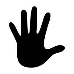 Left hand icon with black color