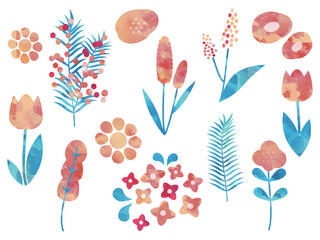 ナチュラル可愛い植物のイラストセット