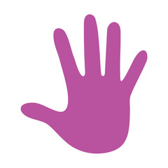 Right hand icon with purple color