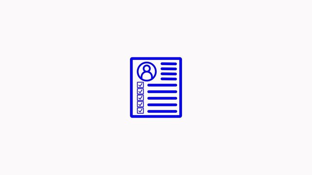 Blue Resume Icon on White Background profile document