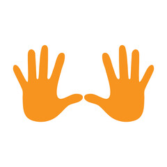 Hand icon with orange color