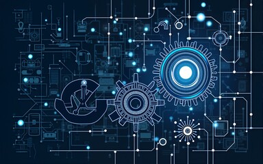 Obraz premium Technical drawing background .Mechanical Engineering background . . Technology Banner.Vector illustration . High quality