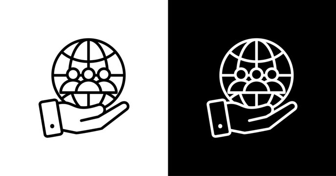 Social Responsibility White Icon Set Design