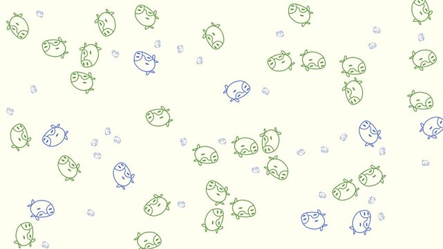 cow head background pattern animation
