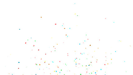 Party Celebration Confetti Transparent Overlay. Colorful Confetti Falling Isolated PNG. Multicolor Confetti Transparent Background. bright confetti isolated on transparent bg