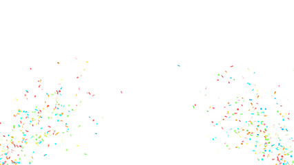Party Celebration Confetti Transparent Overlay. Colorful Confetti Falling Isolated PNG. Multicolor Confetti Transparent Background. bright confetti isolated on transparent bg