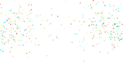 Party Celebration Confetti Transparent Overlay. Colorful Confetti Falling Isolated PNG. Multicolor Confetti Transparent Background. bright confetti isolated on transparent bg