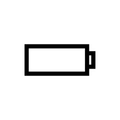 Vector Empty Battery Icon – Low Power, Battery Level, Electronic Device, Charge Indicator, Technology Status Symbol