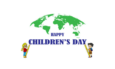 World children's day background. Happy International Children's Day design. November 20. Childrens Day celebration. Template for Poster, Banner, Flyer, Greeting Card, Post. Cartoon Vector illustration