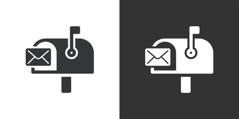 Mail box icon. Solid glyph series icon