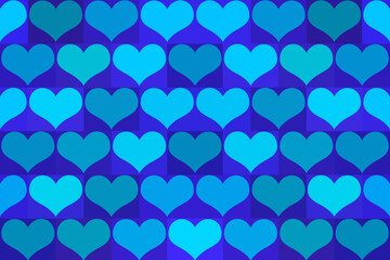 seamless pattern with blue hearts