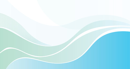 Abstract light blue and green background with 3d flowing wave concept. Abstract blue wave shape with futuristic concept background with text space for poster, banner, slide, cover, presentation.