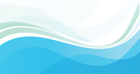 Abstract light blue and green background with 3d flowing wave concept. Abstract blue wave shape with futuristic concept background with text space for poster, banner, slide, cover, presentation.