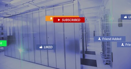 Opening server corridor starting overlays fading animating updating disappearing for interface demo - Powered by Adobe