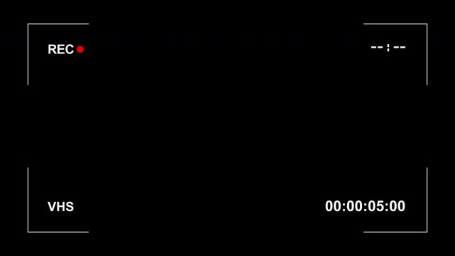 Camera recording vhs overlay animation Transparent alpha channel 4K