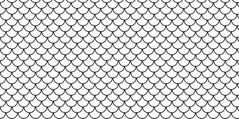 Fototapeta premium simple black fish scale pattern for banner poster background.