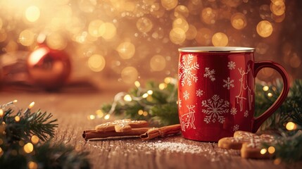 Suitable for creating festive social media posts, holiday greeting cards, and seasonal food and beverage advertisements. Warm and cozy vibes abound.