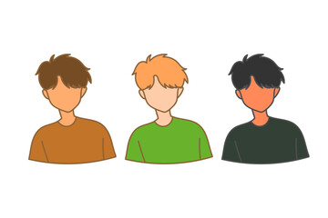 vector illustration of a man with different skin tone