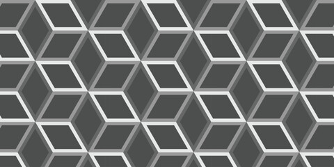 simple grey 3d cube pattern on dark for banner poster background.