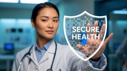 Asian medical professional focusing on medical data security for the concept of Healthcare. - Powered by Adobe