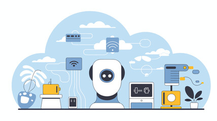Robot and smart devices connected by wifi and cloud