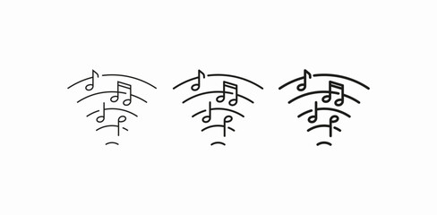 music notes Wave icon sign vector