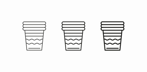 plastic glasses stack icon sign vector
