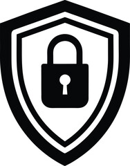 Secure shield and lock combination logo design