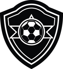 Bold football badge design for sports advertisements