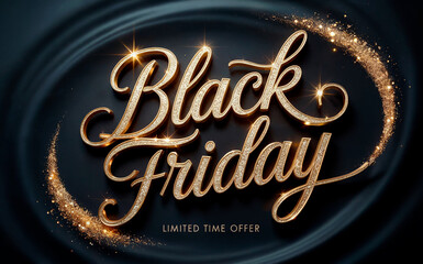 Gold Cursive Black Friday 2025 | Sparkle Luxury Banner
