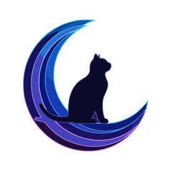 Sleek, Modern Minimalist Cat Logo Template for Digital Branding and Pet Technology UI/UX Assets