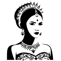 Traditional female portrait silhouette