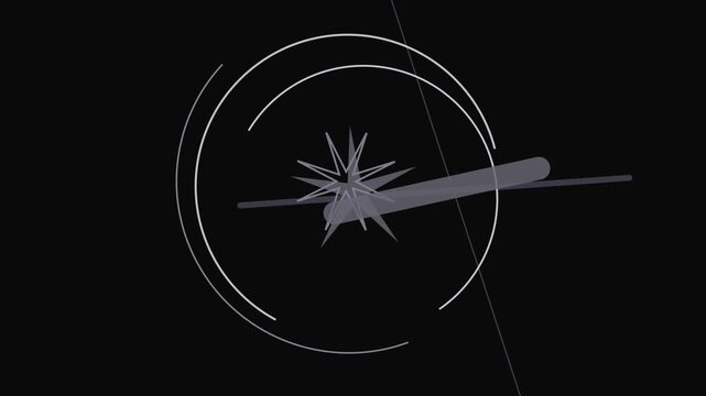 Abstract dark background with a stylized compass rose and intersecting lines, featuring a circular graphic element