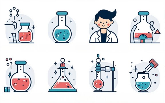 Science line editable icon set. Containing biology, laboratory, experiment, scientist, research, physics, chemistry and more. Editable stroke. Vector illustration. High quality