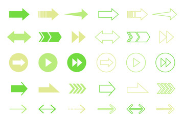 Green Arrow Icon Set / グリーン矢印 アイコン セット