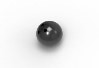 bowling ball top view with shadow 3d render