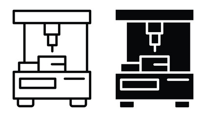 Outline and Solid Representation of a Machine with Working Components