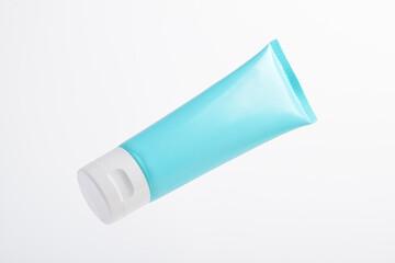 Cosmetic tube, mockup plastic tube for cosmetics on white background