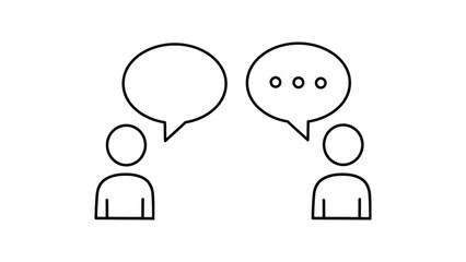Communication Dialogue People Conversing with Speech Bubbles, Illustration Concept