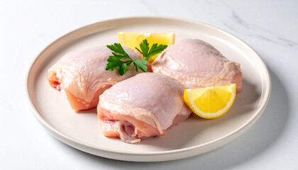 Raw Chicken Thighs with Lemon
