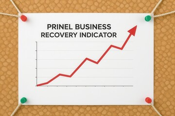 Obraz premium small business recovery concept. Business recovery indicator with upward trend graph.