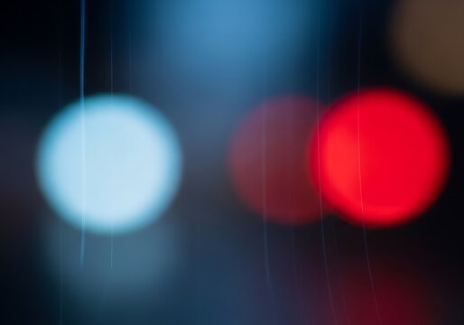 Abstract bokeh lights of red and blue circles - Powered by Adobe