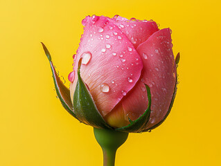 rose with dew drops detail, macro photo