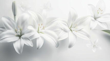 Branch of white lilies as symbol of the funeral