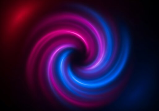 Vibrant swirling nebula of pink and blue light - Powered by Adobe