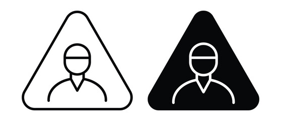 Minimalist User Icon Design in Black and White Triangle Shape