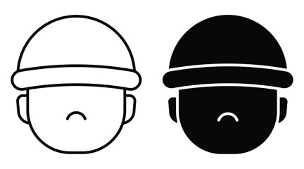 Minimalist Icons of Two Sad Characters in White and Black Styles