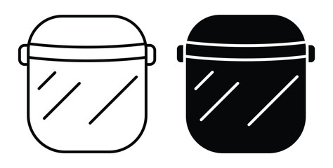 Minimalist Line Art of Two Variations of a Jar or Container Design