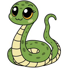 Green Snake Cartoon Animal